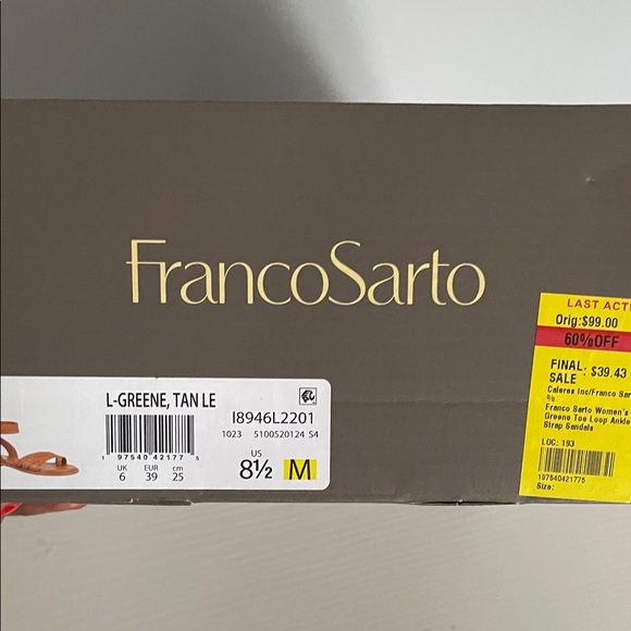 Franco Sarto Women's Brown Strappy Sandals - Picture 5 of 5